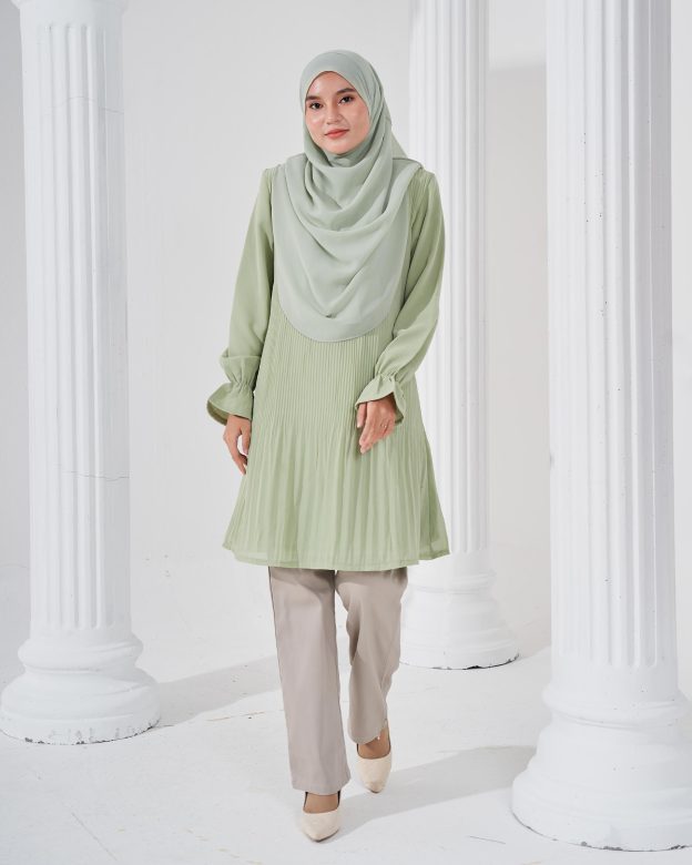 Blouse Pleated Heqira - Pistachio Green