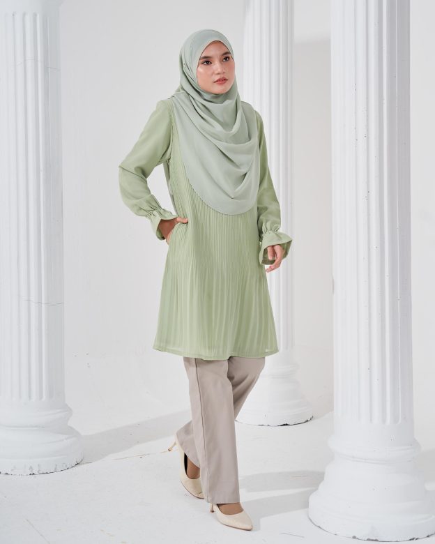 Blouse Pleated Heqira - Pistachio Green