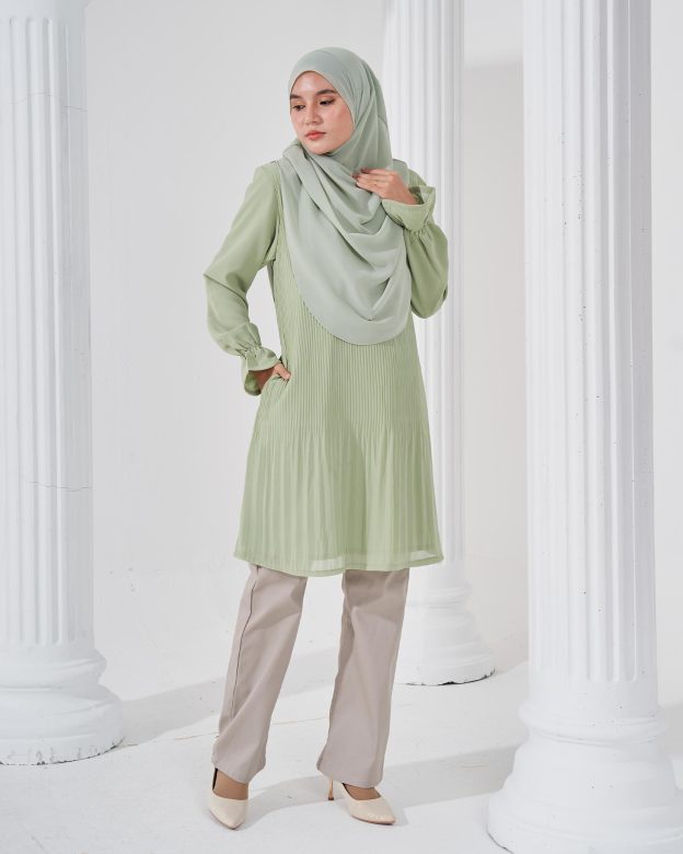 Blouse Pleated Heqira - Pistachio Green
