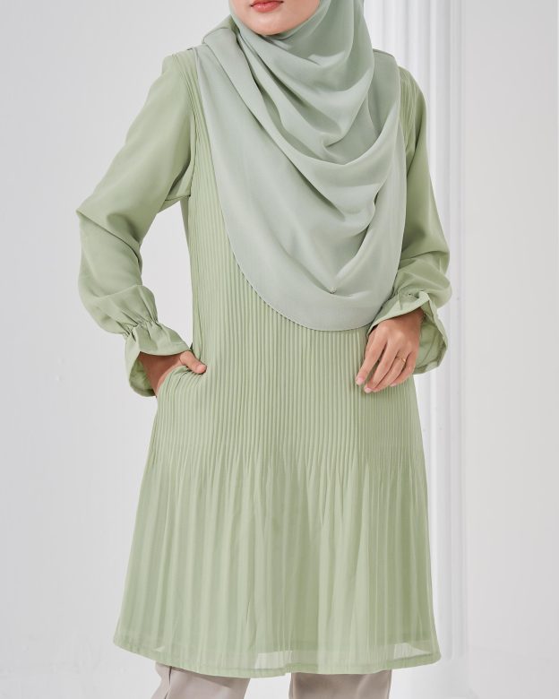 Blouse Pleated Heqira - Pistachio Green