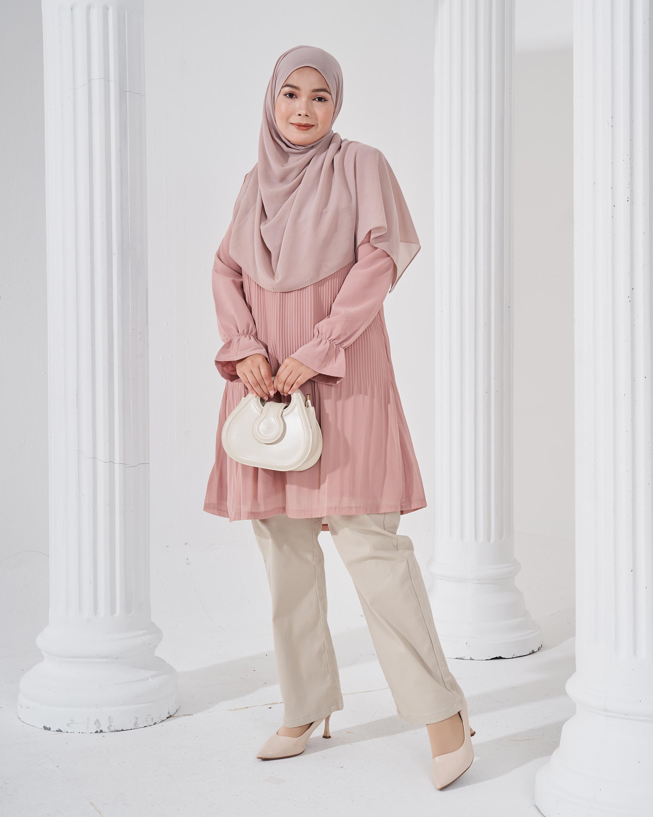 Blouse Pleated Heqira - Light Rosy