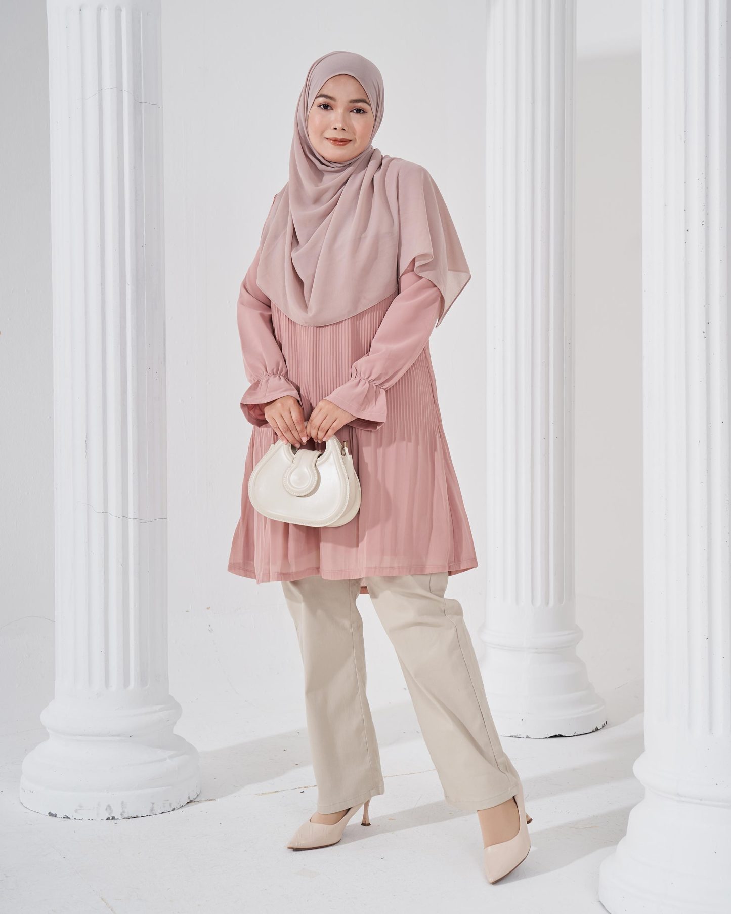 Blouse Pleated Heqira - Light Rosy