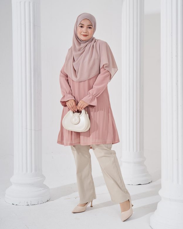 Blouse Pleated Heqira - Light Rosy