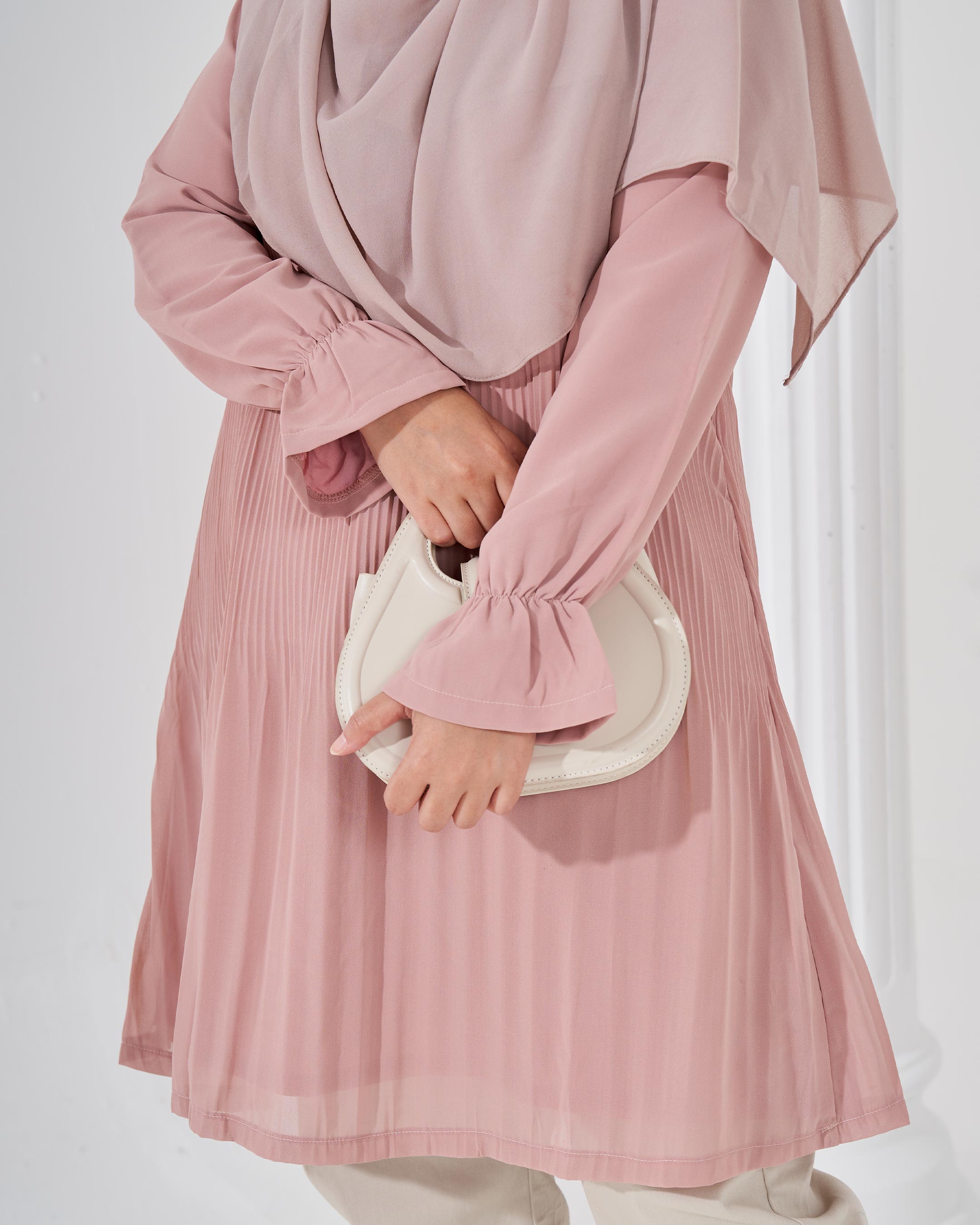 Blouse Pleated Heqira - Light Rosy