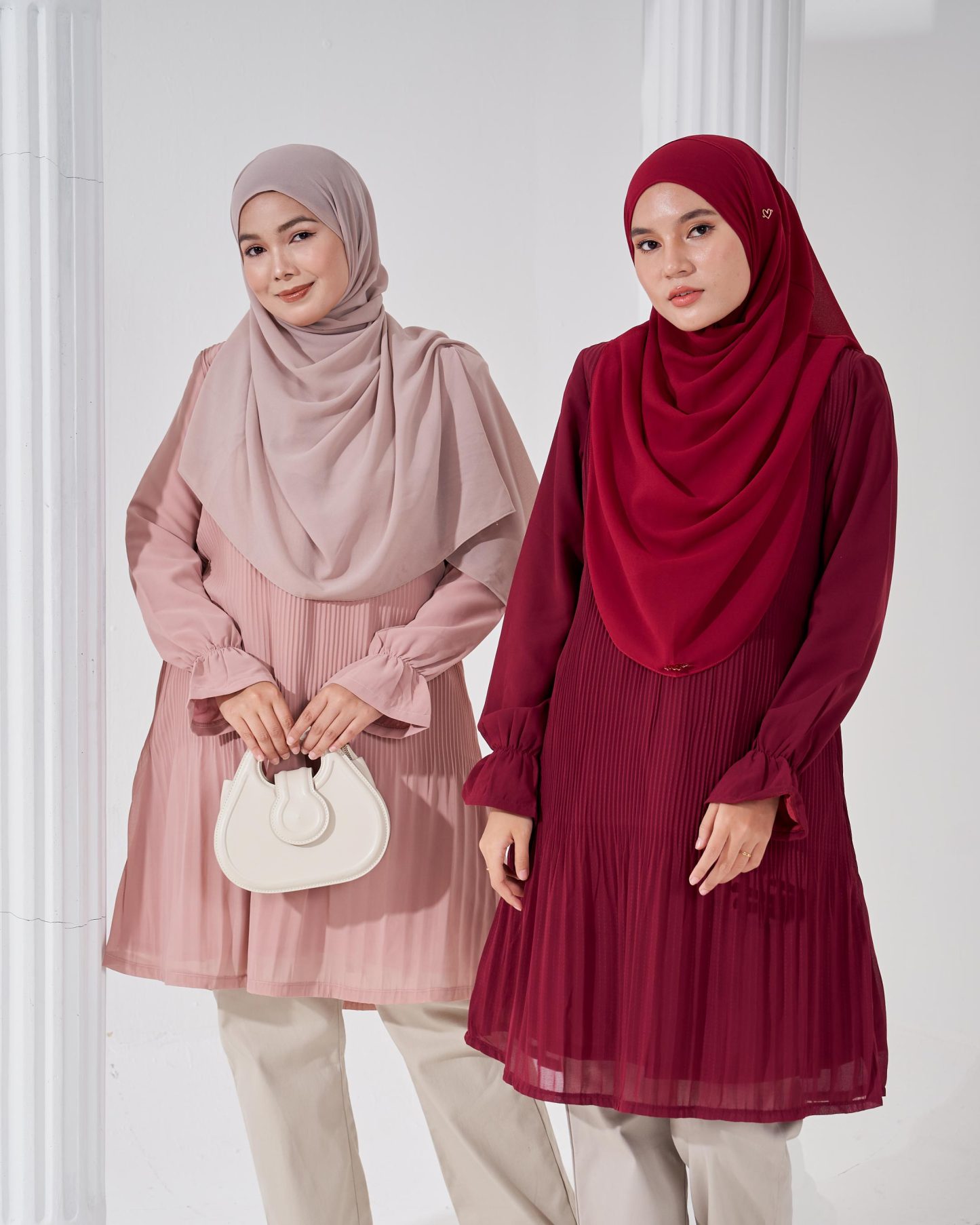 Blouse Pleated Heqira - Light Rosy