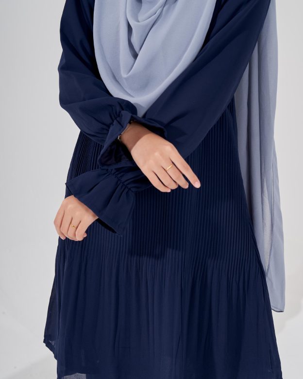 Blouse Pleated Heqira - Navy Blue