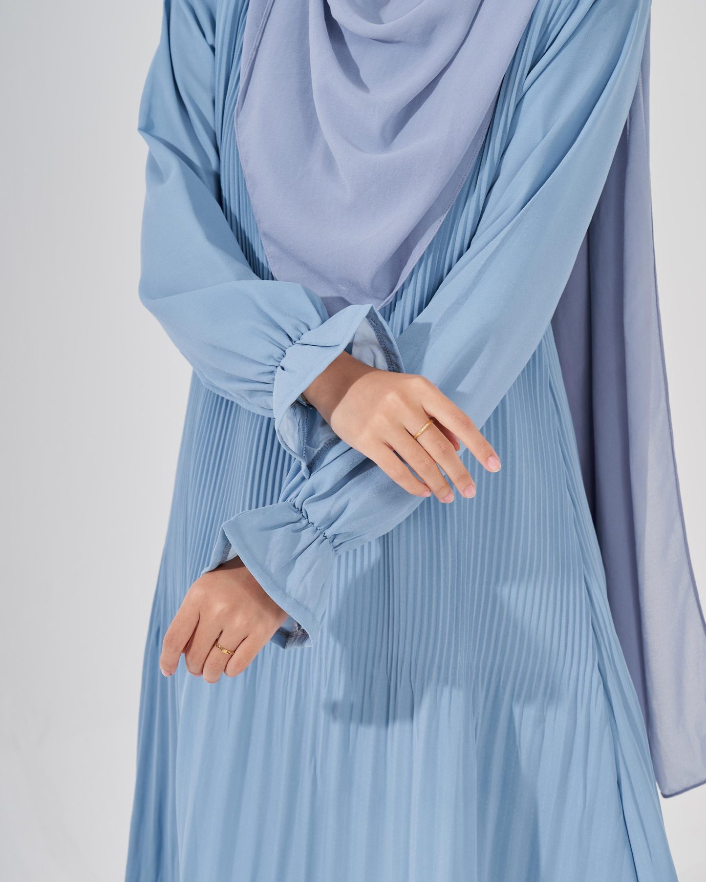 Blouse Pleated Heqira - Sky Blue