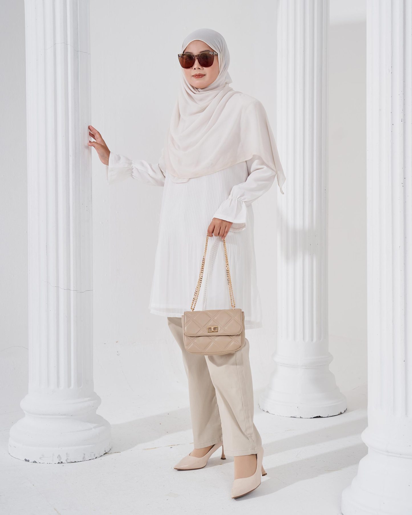 Blouse Pleated Heqira - Off White