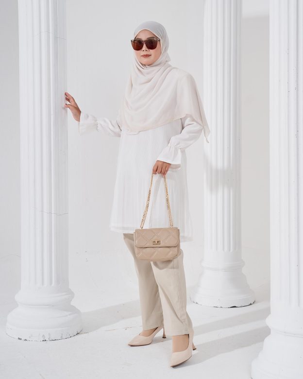 Blouse Pleated Heqira - Off White