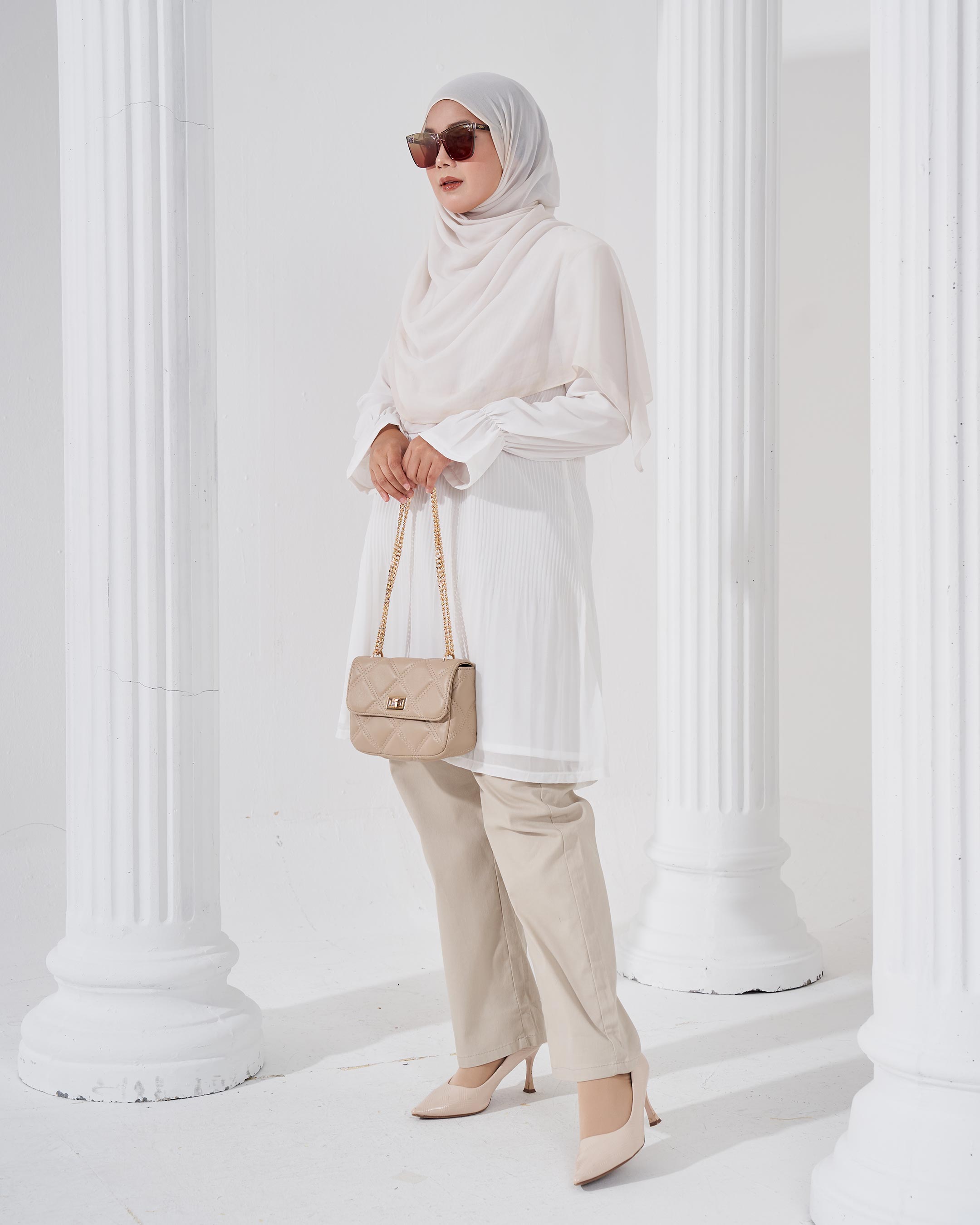 Blouse Pleated Heqira - Off White