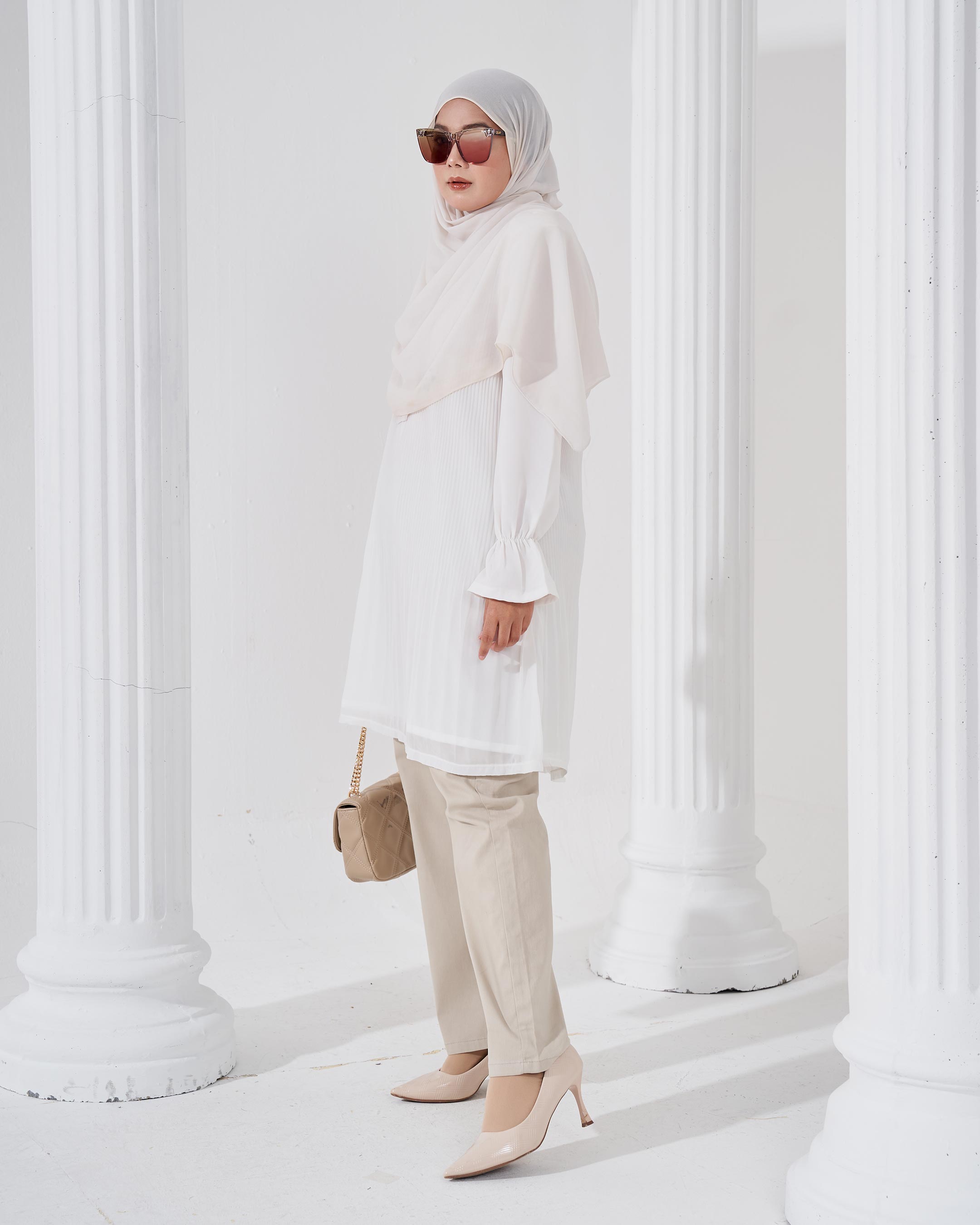 Blouse Pleated Heqira - Off White