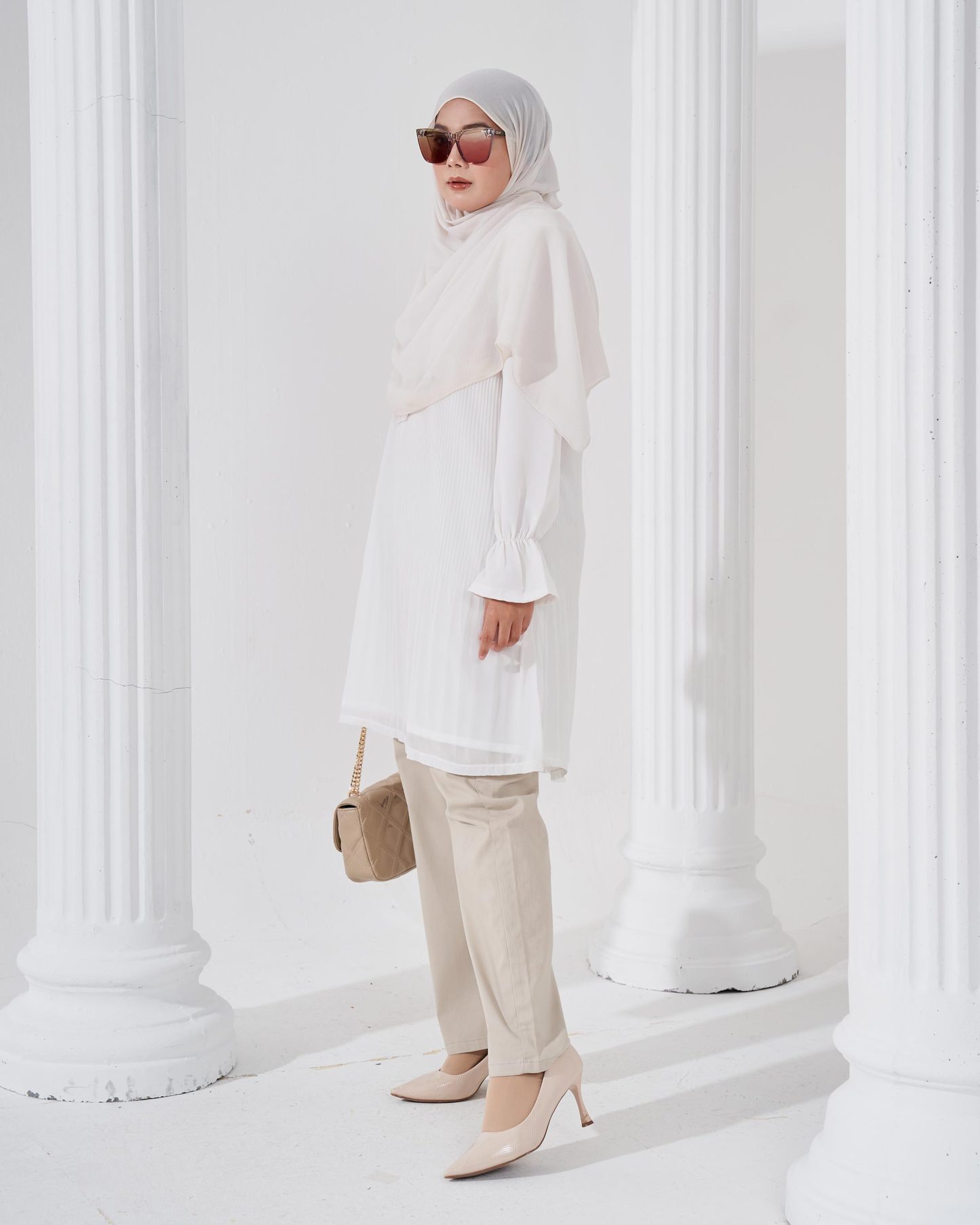 Blouse Pleated Heqira - Off White