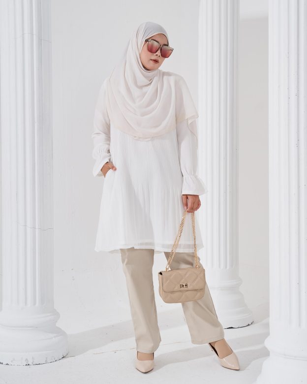 Blouse Pleated Heqira - Off White