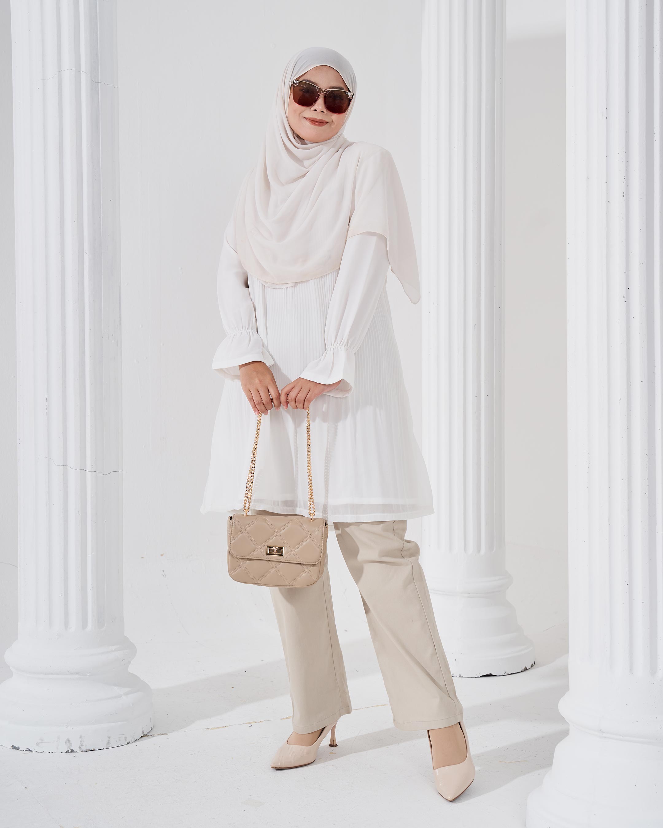 Blouse Pleated Heqira - Off White