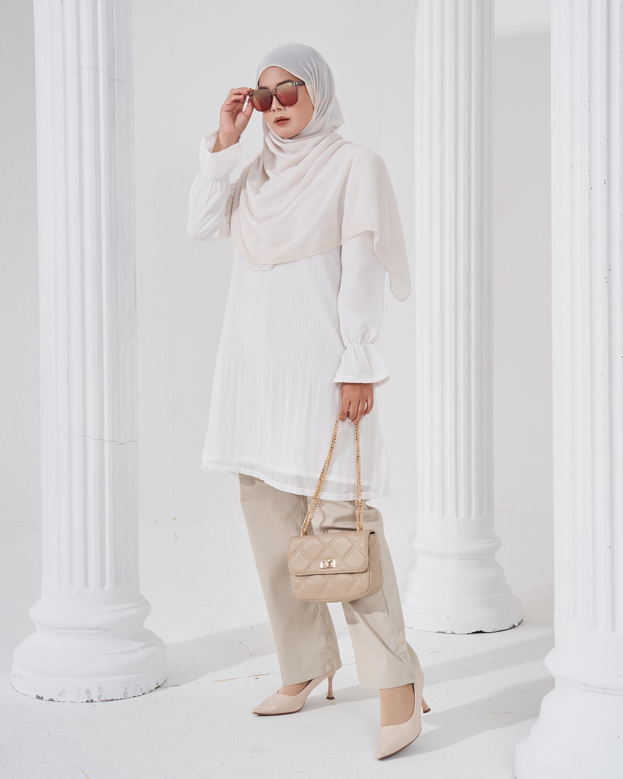 Blouse Pleated Heqira - Off White
