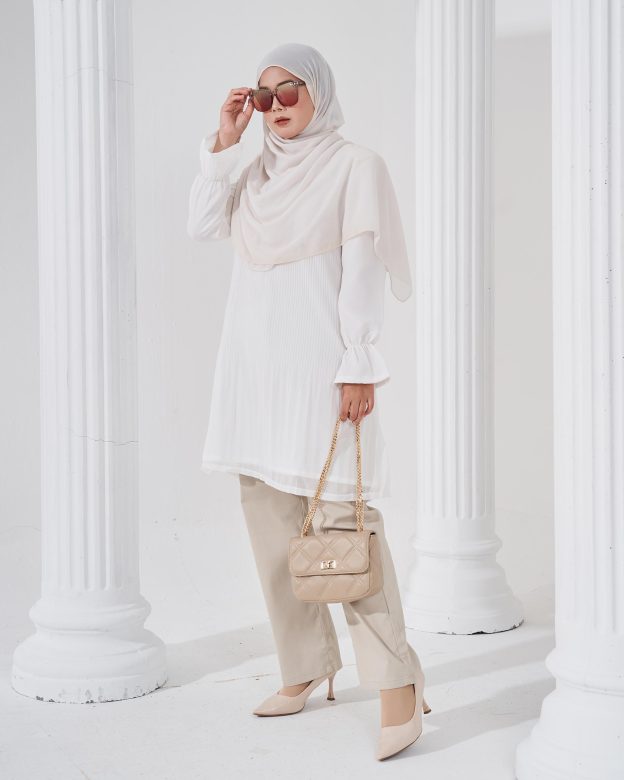 Blouse Pleated Heqira - Off White