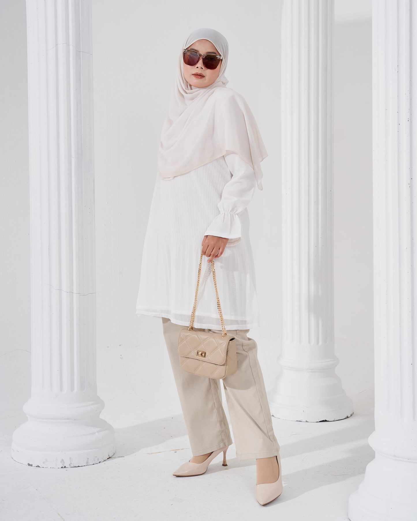 Blouse Pleated Heqira - Off White