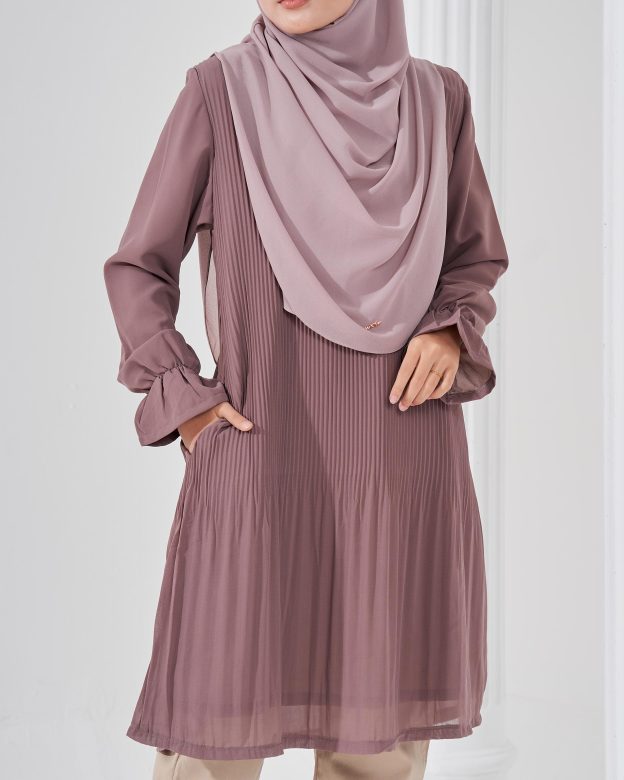 Blouse Pleated Heqira - Cocoa Brown