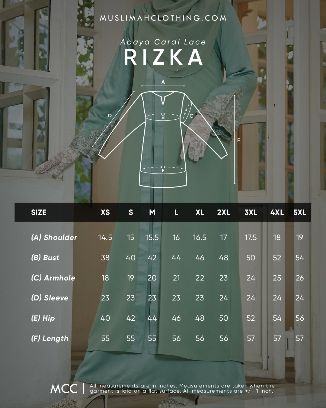 Abaya Cardi Lace Rizka - Off White