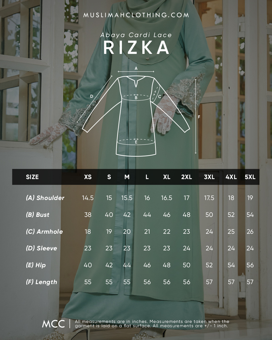 Abaya Cardi Lace Rizka - Off White