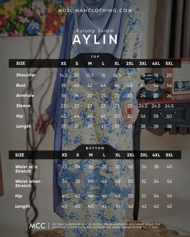 Baju Kurung Sulam Aylin Rose