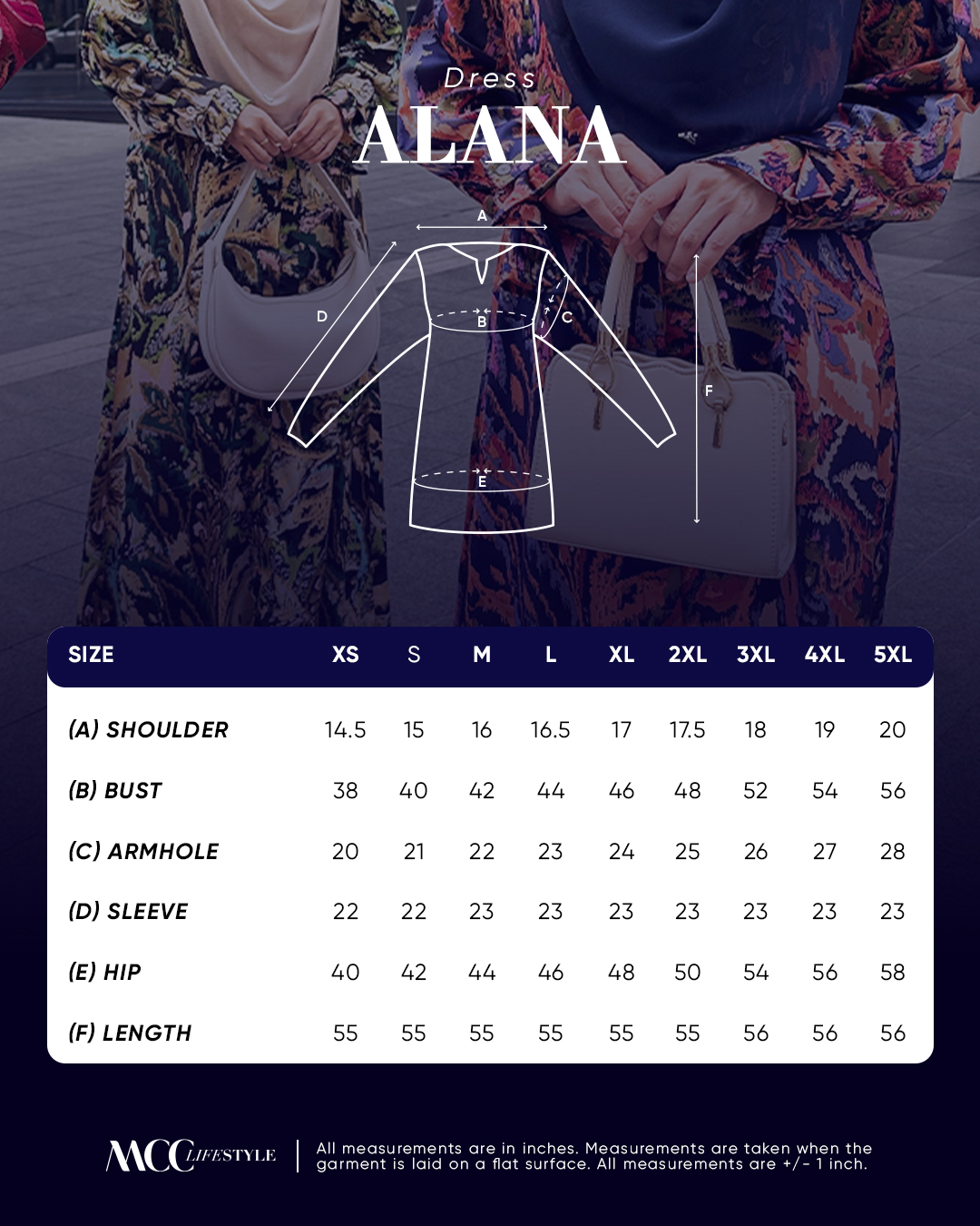 Dress Printed Alana - Kale Series