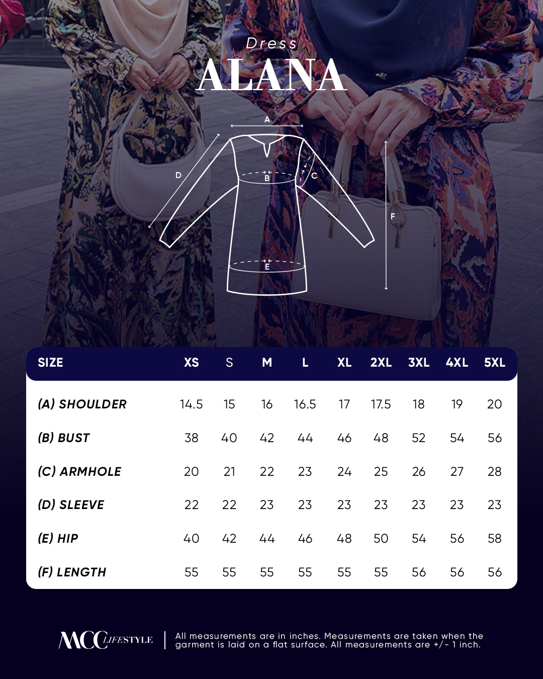Dress Printed Alana - Kale Series