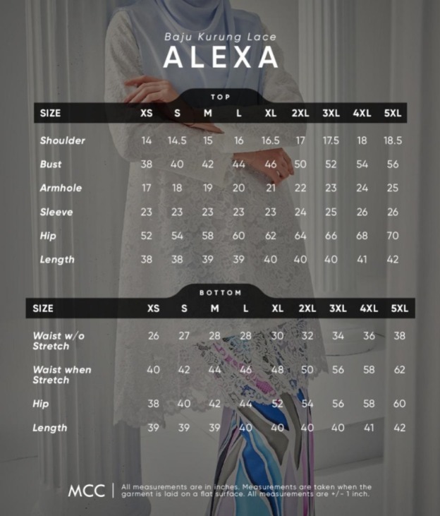 Baju Kurung Lace Alexa Senada