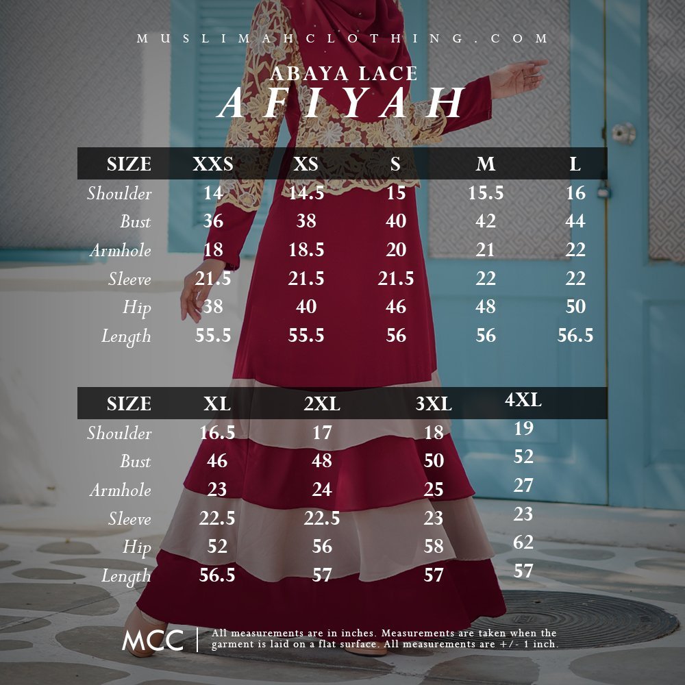 Abaya Lace Afiyah - Golden Red