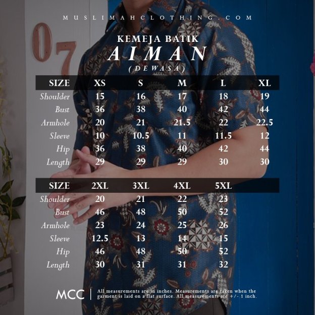 Baju Kemeja Batik Aiman - Ash Grey