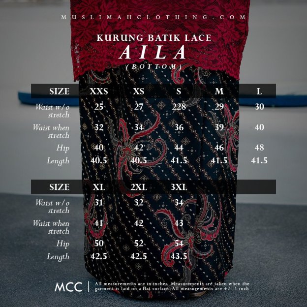 Baju Kurung Batik Lace Aila - Merlin Red