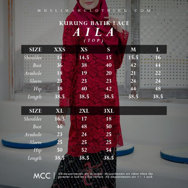 Baju Kurung Batik Lace Aila - Merlin Red