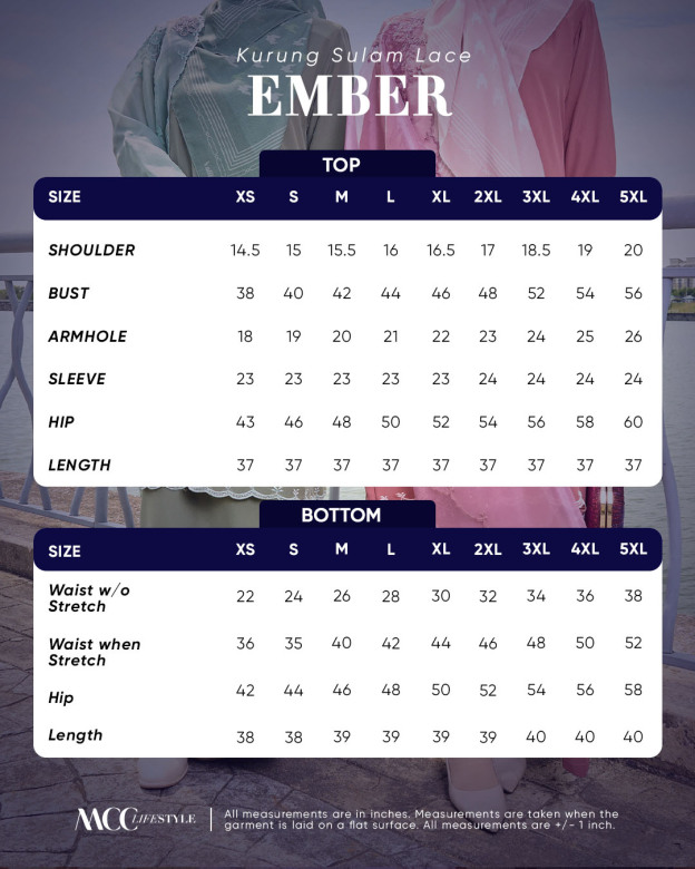 Baju Kurung Sulam Lace Ember
