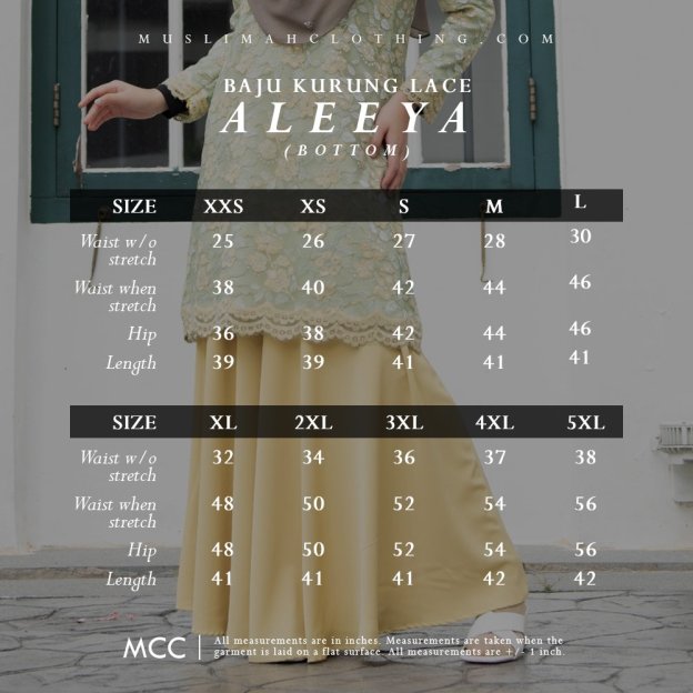 Baju Kurung Lace Aleeya - Lime Green