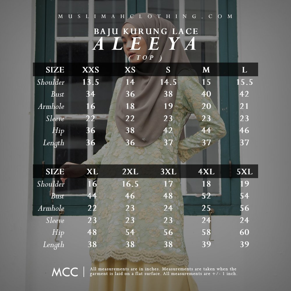 Baju Kurung Lace Aleeya - Lime Green