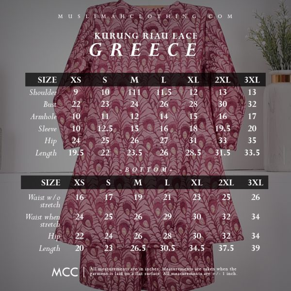 Baju Kurung Riau Lace Greece Kids - Black Dust