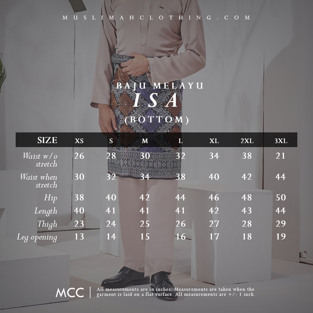 Baju Melayu Isa Slim Fit - Khaki
