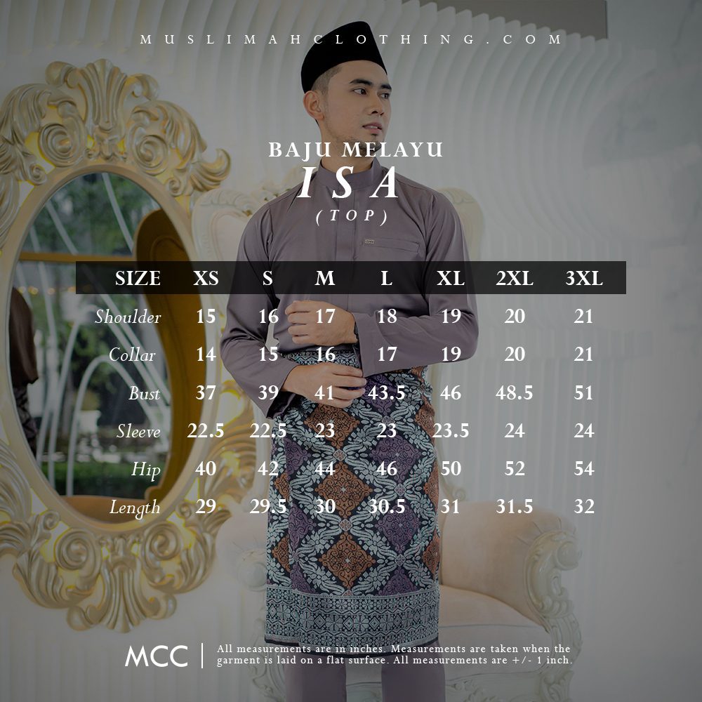 Baju Melayu Isa Slim Fit - Wisteria Purple
