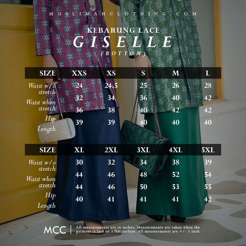Baju Kebarung Lace Giselle - Emerald Green