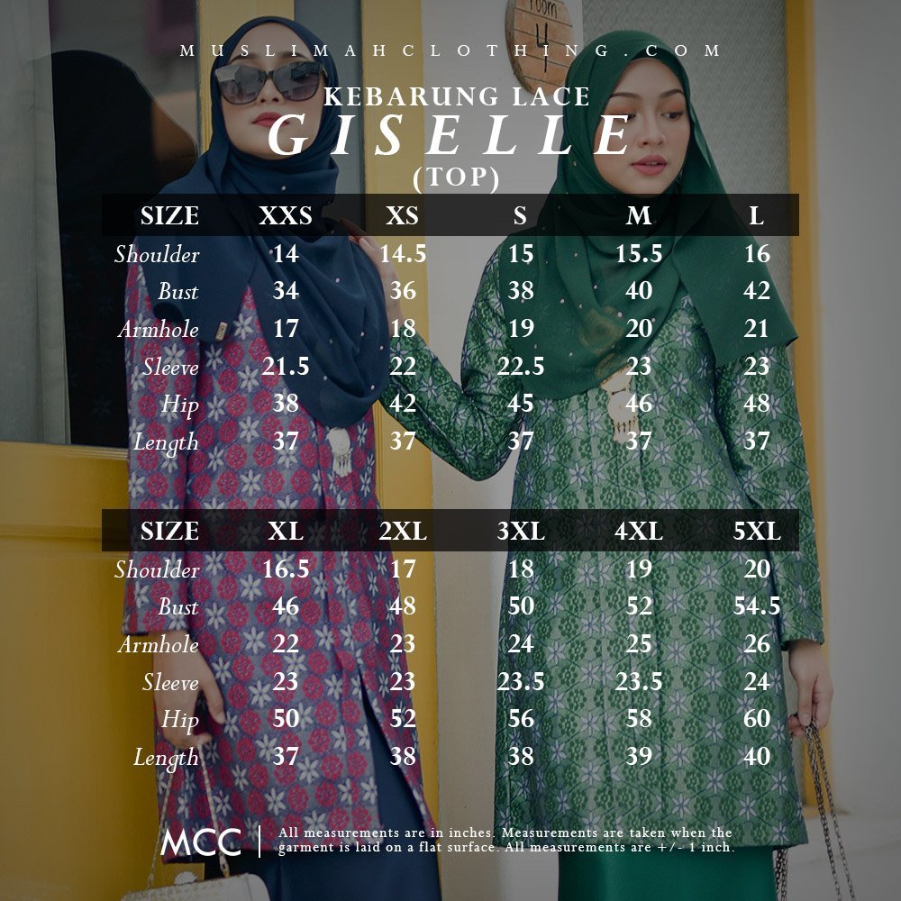 Baju Kebarung Lace Giselle - Emerald Green
