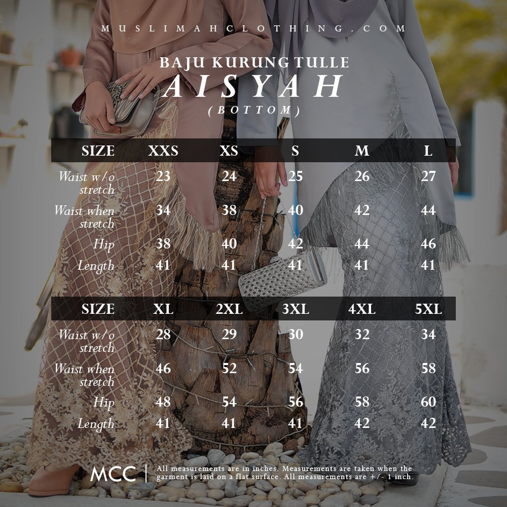 Baju Kurung Lace Tulle Aisyah - Silver Cloud