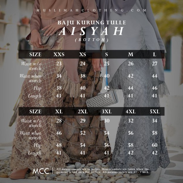 Baju Kurung Lace Tulle Aisyah - Silver Cloud