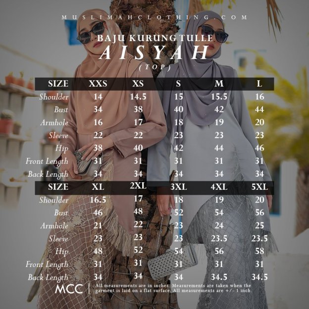 Baju Kurung Lace Tulle Aisyah - Silver Cloud