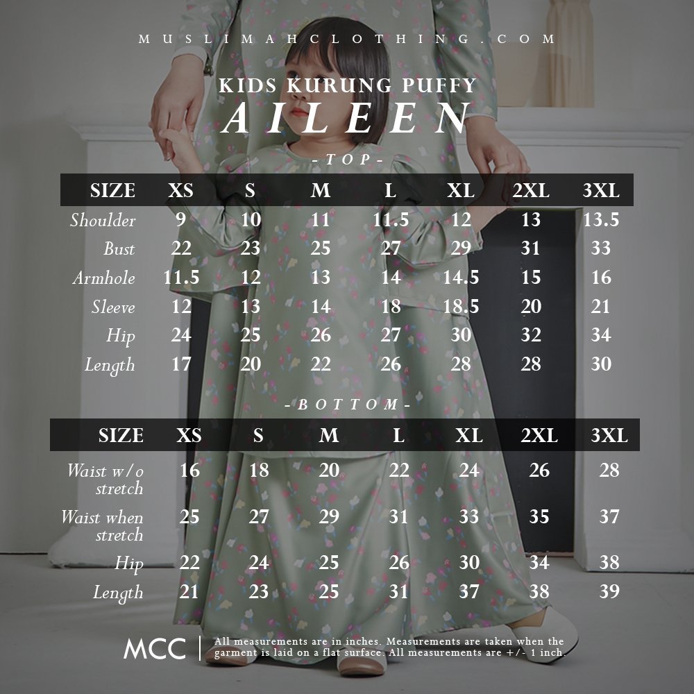 Baju Kurung Puffy Aileen Kids - Navy Blue