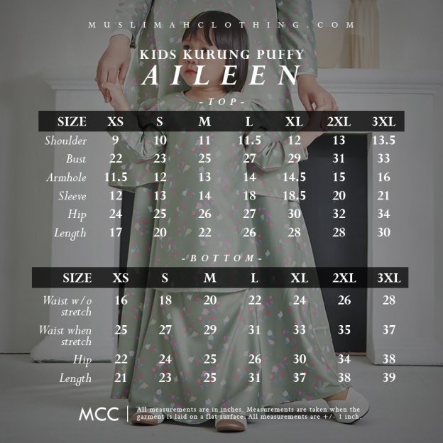 Baju Kurung Puffy Aileen Kids - Navy Blue