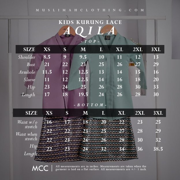 Baju Kebarung Sequin Aqila Kids - Mauve Purple