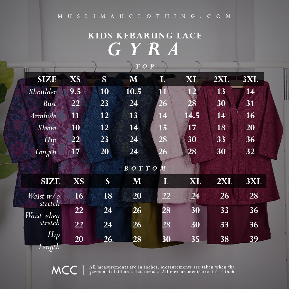 Baju Kebarung Lace Gyra Kids - Green