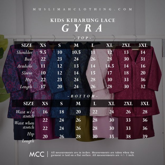 Baju Kebarung Lace Gyra Kids - Green