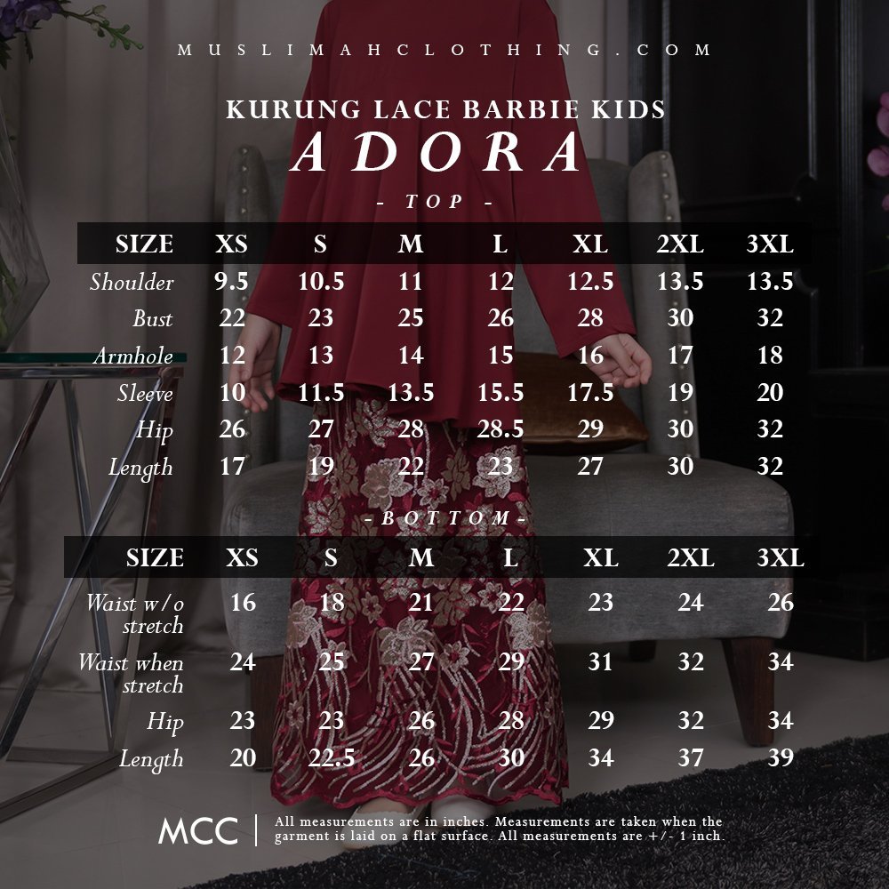 Baju Kurung Lace Barbie Adora Kids - Carnation Pink
