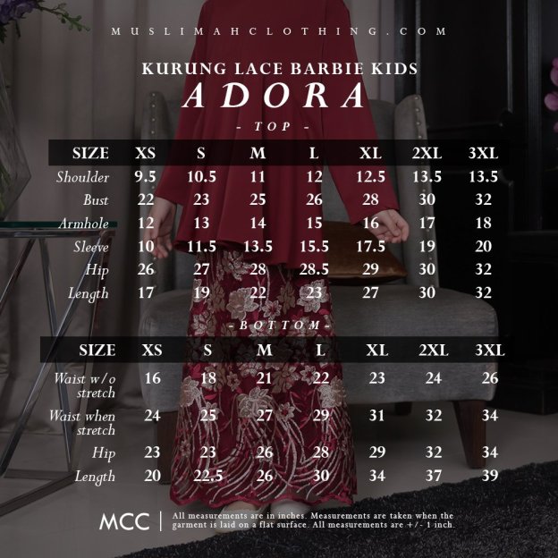 Baju Kurung Lace Barbie Adora Kids - Carnation Pink